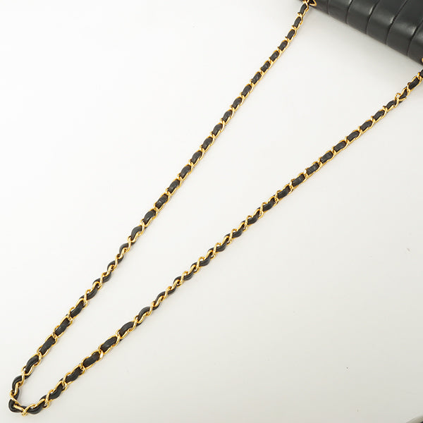 Chanel Around 2000 Made Mademoiselle Stitch Turn-Lock Chain Bag Black