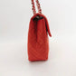 Chanel Classic Flap Maxi Orange Leather Giant CC Logo