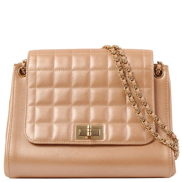 CHANEL Around 2002 Made Chocolate Bar 2.55 Chain Bag Bronze
