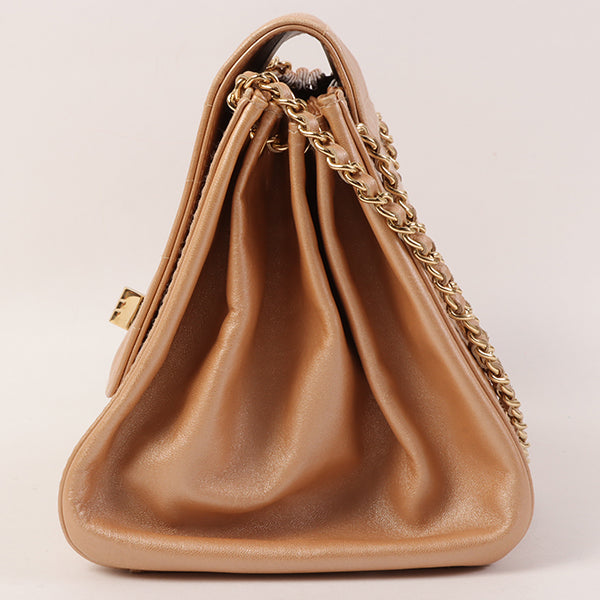 CHANEL Around 2002 Made Chocolate Bar 2.55 Chain Bag Bronze