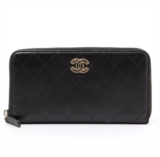 Chanel Caviar Leather Quilted Long Zippy Wallet