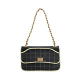 Chanel Chocolate Bar 2002 Medium Black Leather Shoulder Bag