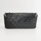 Chanel East West Mademoiselle Flap Bag 2008 Medium Black Leather Shoulder Bag