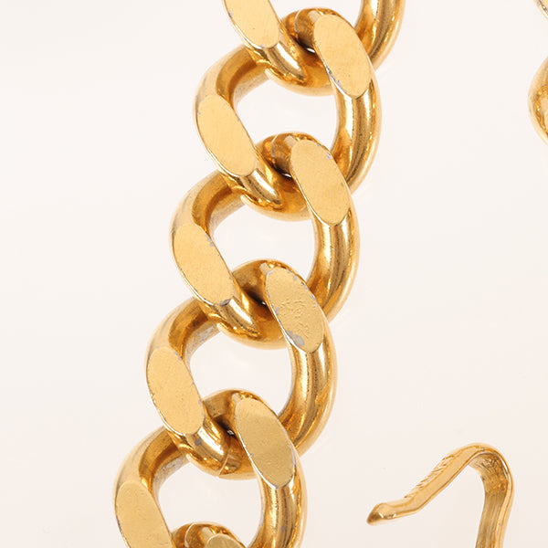 CHANEL 1995 Made Logo Plate Cc Mark Coin Charm Chain Belt