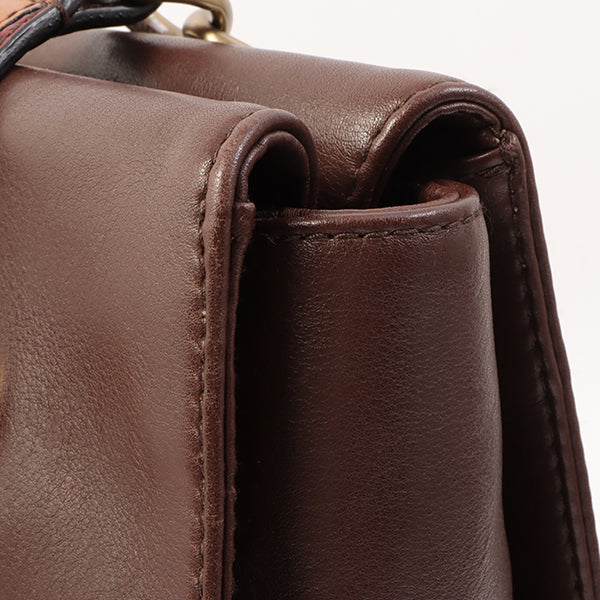 Chanel Around 2001 Made Soft Calf Skin Cc Mark Plate One Shoulder Bag Brown