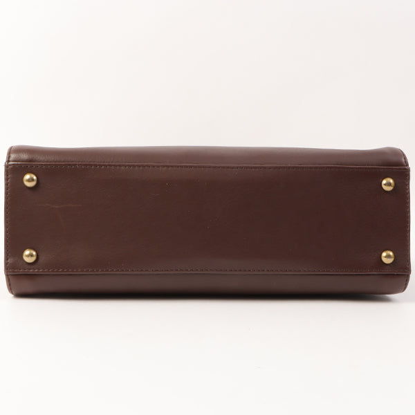 Chanel Around 2001 Made Soft Calf Skin Cc Mark Plate One Shoulder Bag Brown