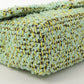 Chanel Around 1993 Made Tweed Classic Flap Top Handle Bag With Micro Bag Apple Green
