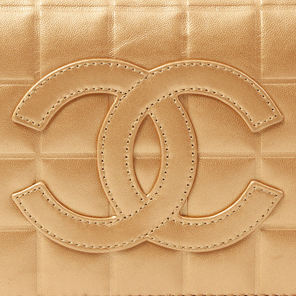 Chanel 2002 Made Big Coco Mark Stitch 2 Way Bag Bronze