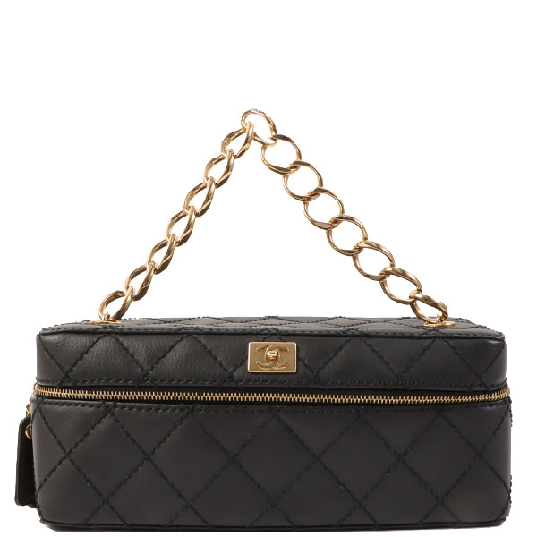 Chanel Around 2001 Made Wild Stitch Turn-Lock Vanity Chain Top Handle Bag Black