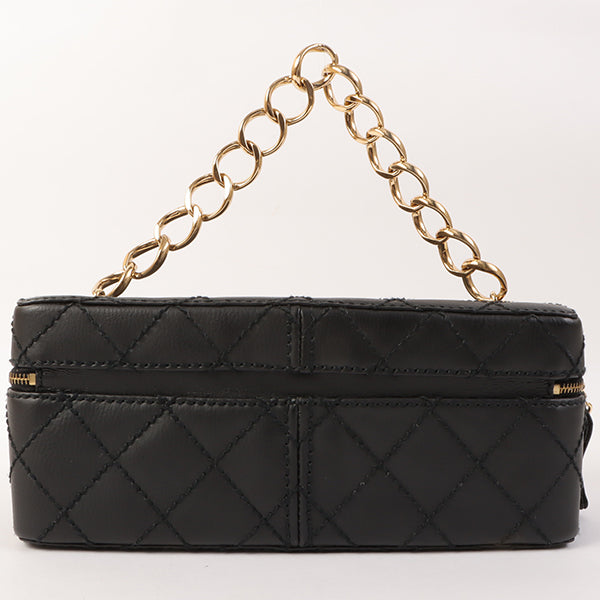 Chanel Around 2001 Made Wild Stitch Turn-Lock Vanity Chain Top Handle Bag Black