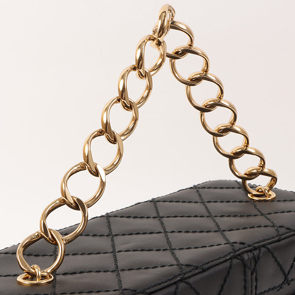 Chanel Around 2001 Made Wild Stitch Turn-Lock Vanity Chain Top Handle Bag Black