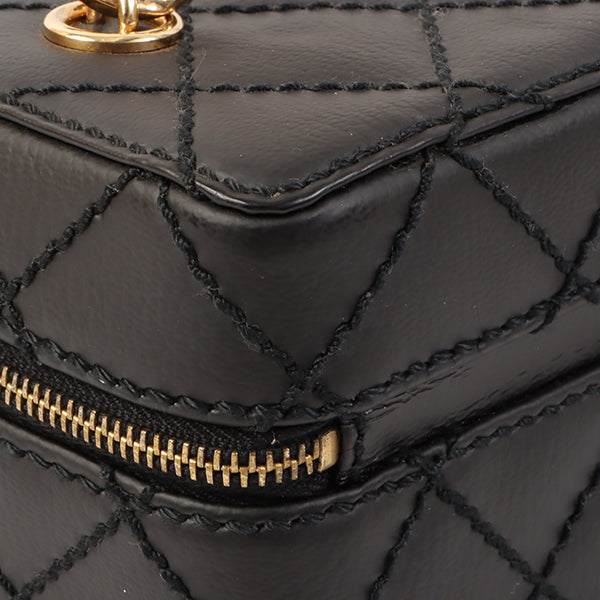 Chanel Around 2001 Made Wild Stitch Turn-Lock Vanity Chain Top Handle Bag Black