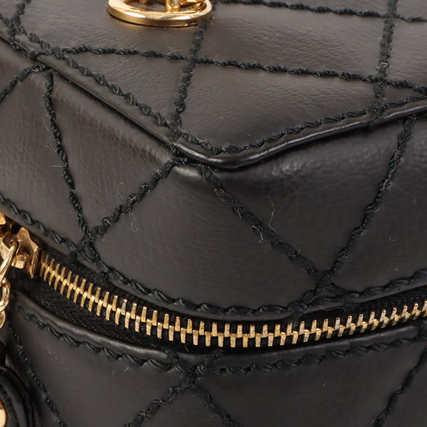 Chanel Around 2001 Made Wild Stitch Turn-Lock Vanity Chain Top Handle Bag Black