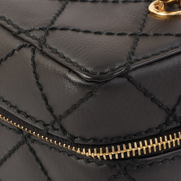 Chanel Around 2001 Made Wild Stitch Turn-Lock Vanity Chain Top Handle Bag Black