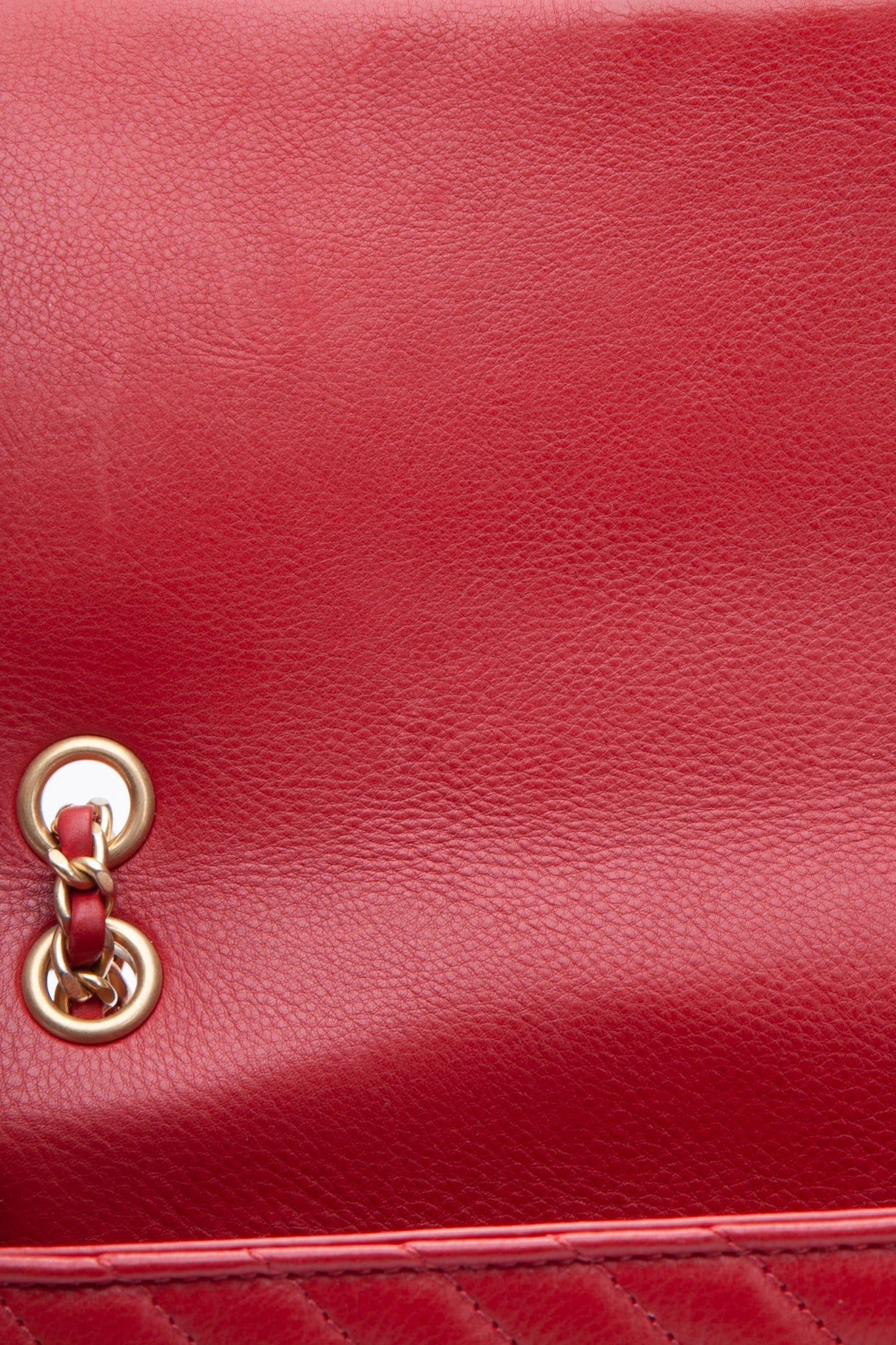 CHANEL Lambskin Rock the Corner Chevron Flap Red Bag