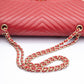 CHANEL Lambskin Rock the Corner Chevron Flap Red Bag