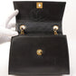 Chanel Around 1992 Made Design Flap Turn-Lock Chain Bag Black
