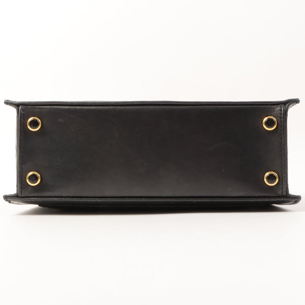 Chanel Around 1992 Made Design Flap Turn-Lock Chain Bag Black