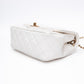 CHANEL Calfskin Quilted Mini Romance Rectangular Flap White