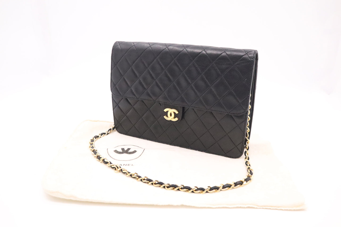 Chanel Medium Single Flap in Black Mattelassé Leather