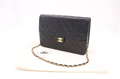 Chanel Medium Single Flap in Black Mattelassé Leather