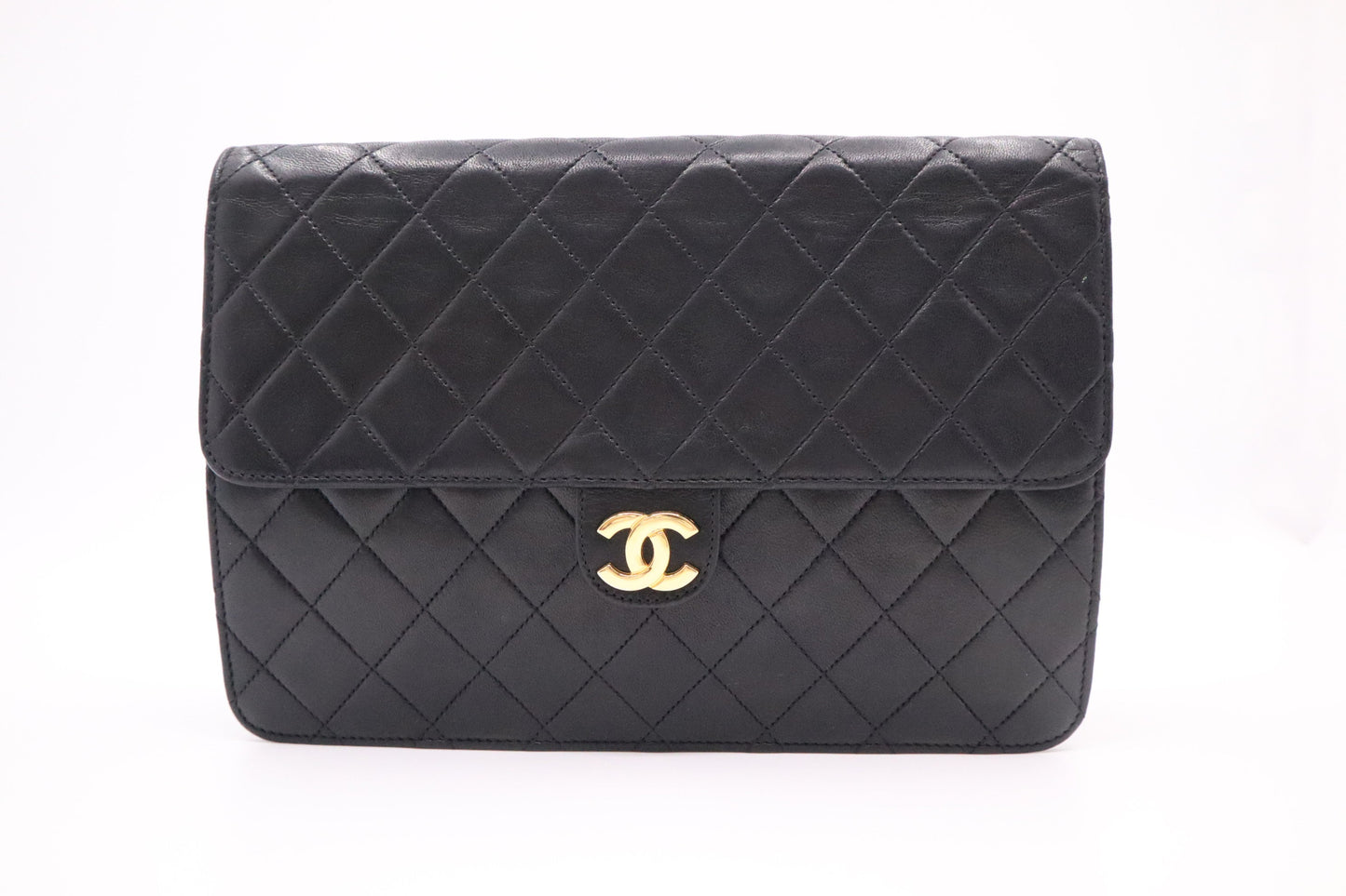 Chanel Medium Single Flap in Black Mattelassé Leather