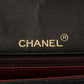Chanel Around 1990 Made Bicolor Classic Flap Chain Bag Mini Black/Bordeaux