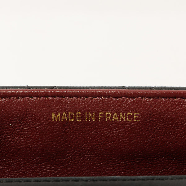Chanel Around 1990 Made Bicolor Classic Flap Chain Bag Mini Black/Bordeaux