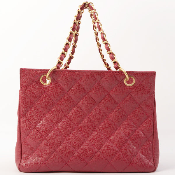 Chanel Around 2000 Made Caviar Skin Cc Mark Stitch Chain Top Handle Bag Pink