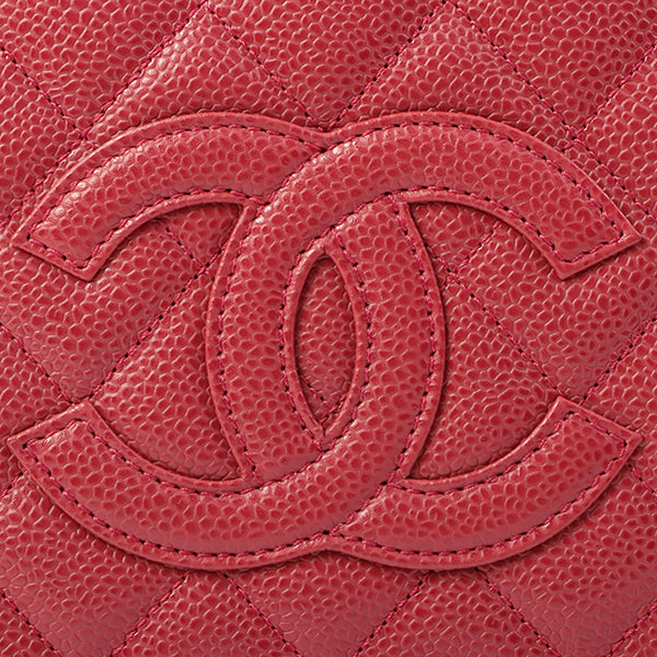 Chanel Around 2000 Made Caviar Skin Cc Mark Stitch Chain Top Handle Bag Pink