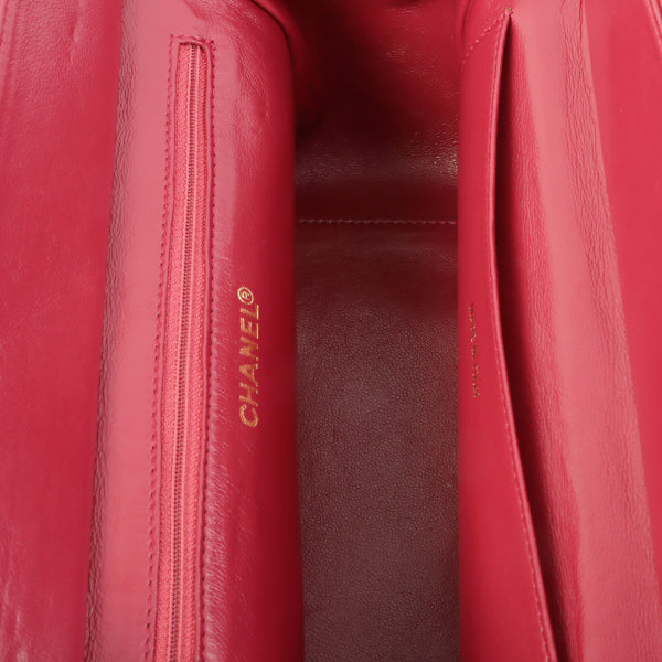 Chanel Around 2000 Made Caviar Skin Cc Mark Stitch Chain Top Handle Bag Pink