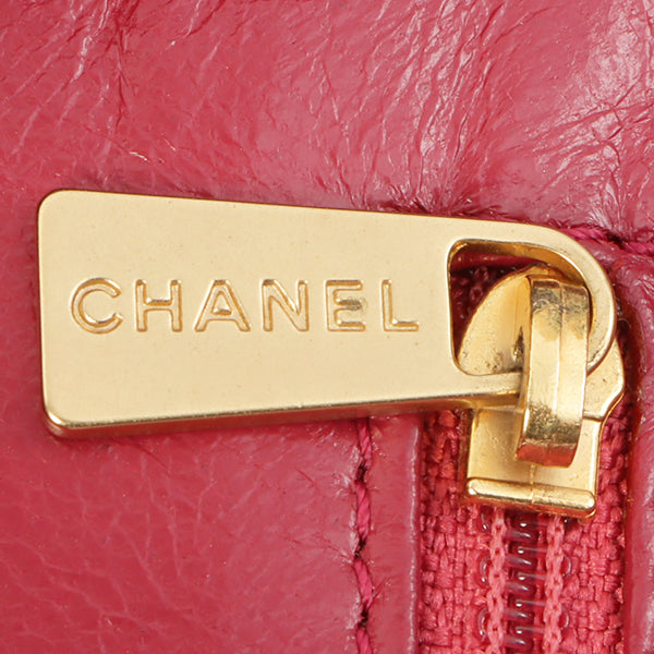 Chanel Around 2000 Made Caviar Skin Cc Mark Stitch Chain Top Handle Bag Pink
