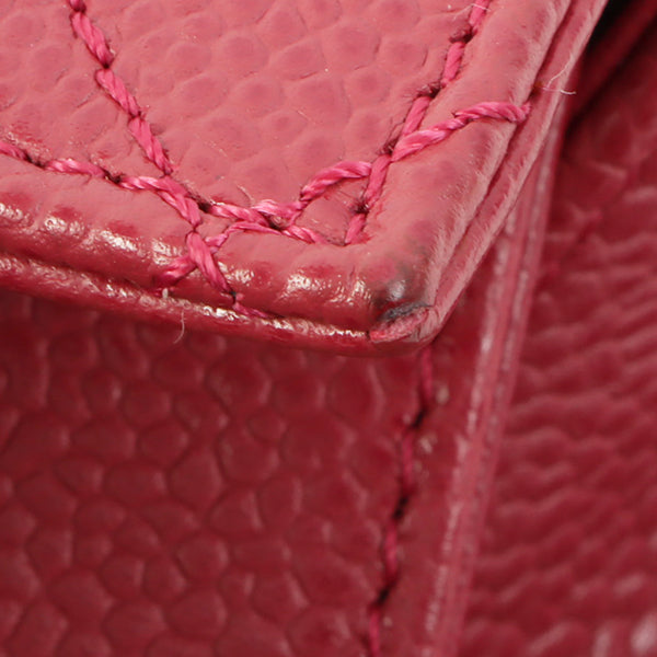Chanel Around 2000 Made Caviar Skin Cc Mark Stitch Chain Top Handle Bag Pink