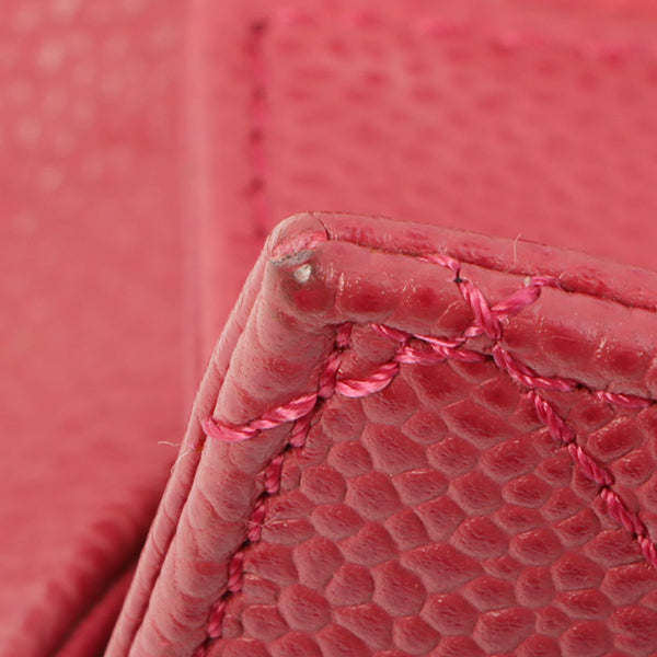 Chanel Around 2000 Made Caviar Skin Cc Mark Stitch Chain Top Handle Bag Pink