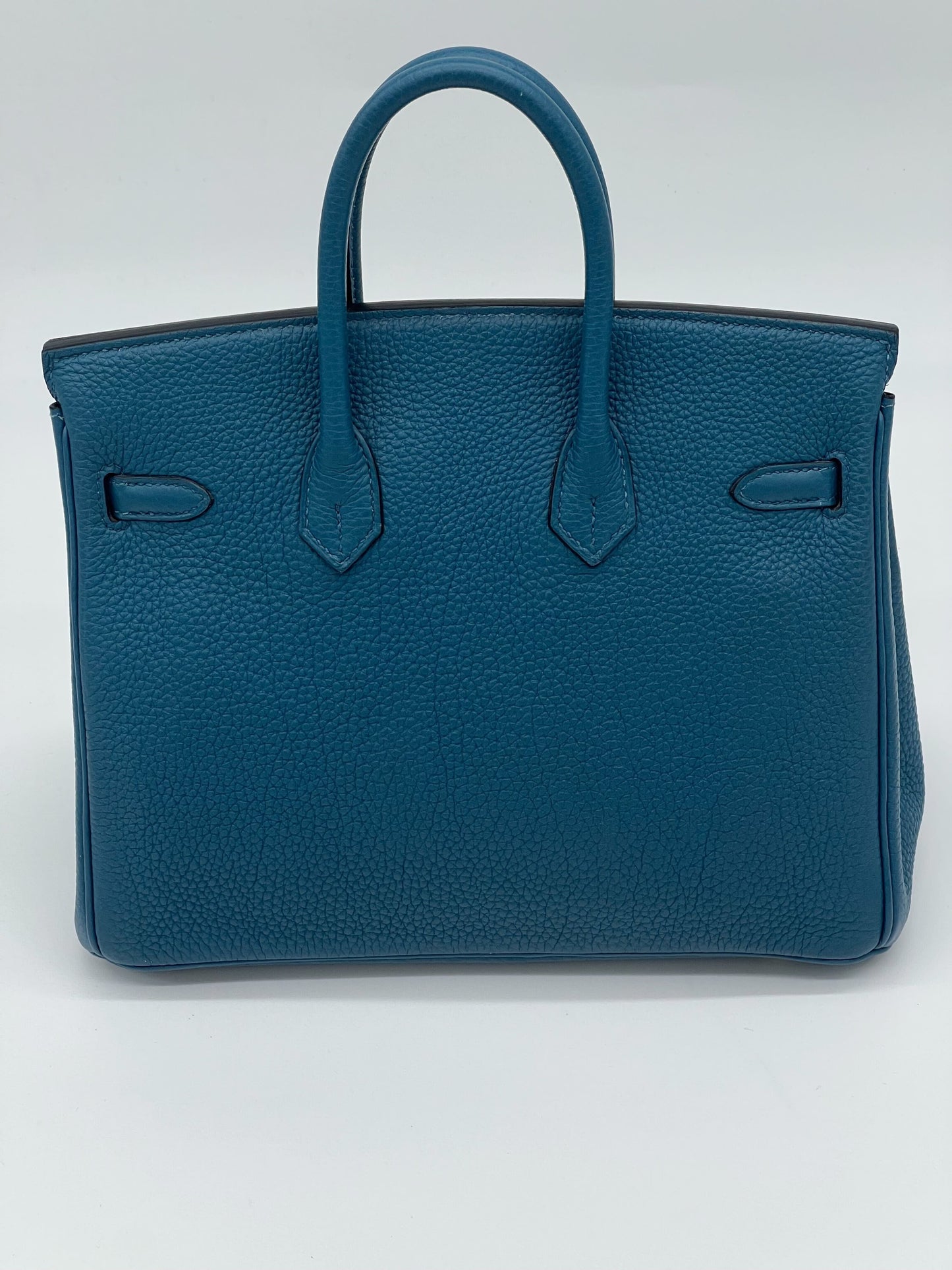 Luxury Hermes Birkin 25 Bleu Jean Togo Gold Hardware