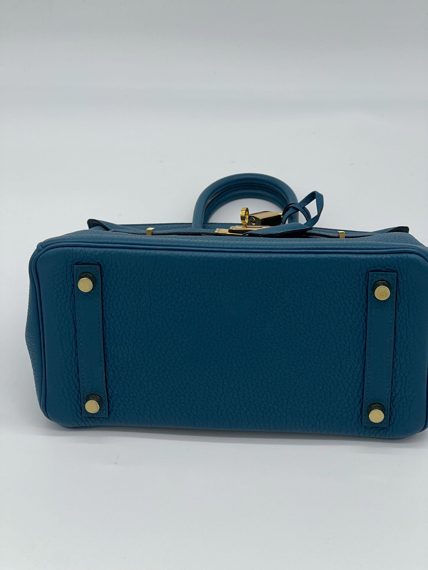 Luxury Hermes Birkin 25 Bleu Jean Togo Gold Hardware