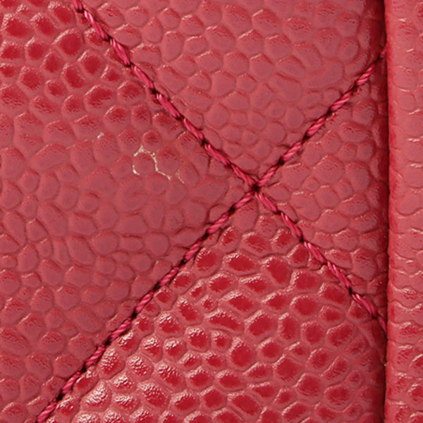 Chanel Around 2000 Made Caviar Skin Cc Mark Stitch Chain Top Handle Bag Pink