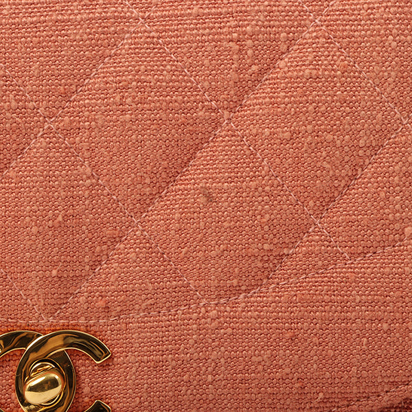 Chanel 1992 Cotton Diana Flap Chain Bag Light Coral