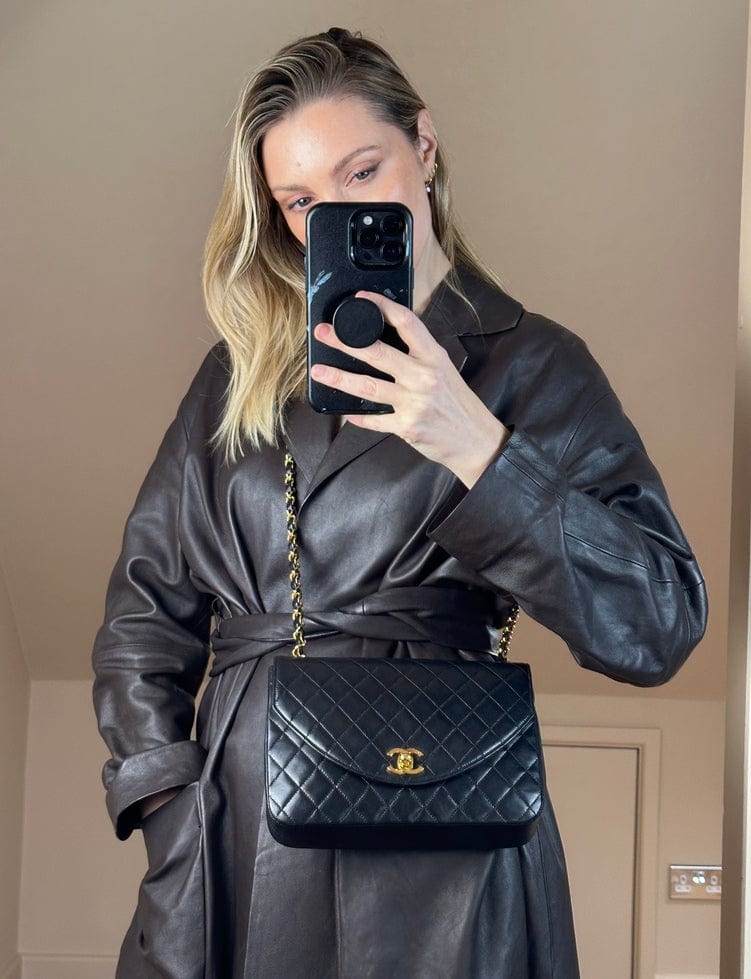 Chanel   Black Single Flap with 24k gold plated hardware