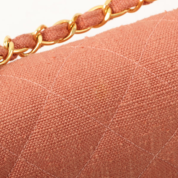 Chanel 1992 Cotton Diana Flap Chain Bag Light Coral