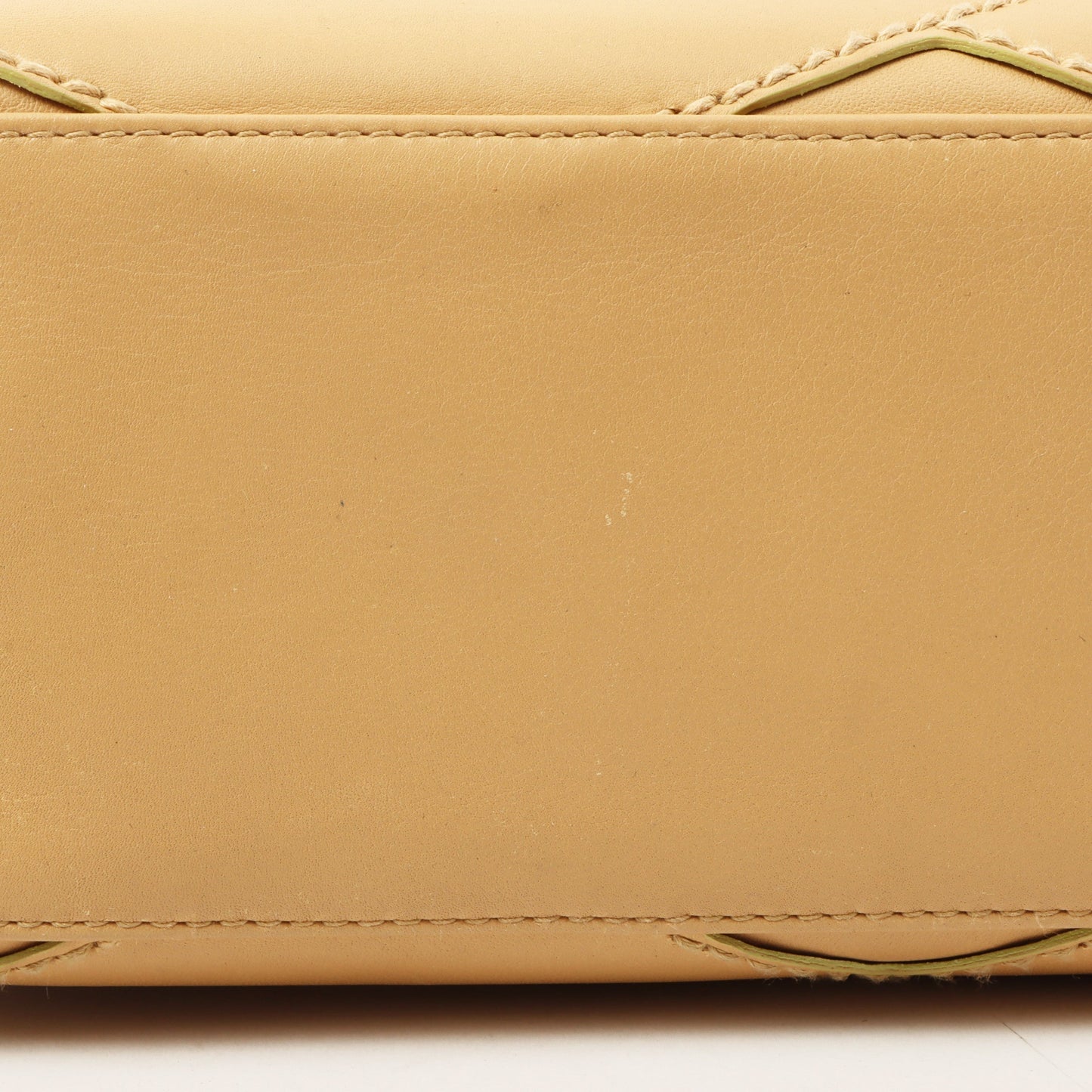 Chanel Around 2004 Made Big Cc Mark Stitch Handbag Beige