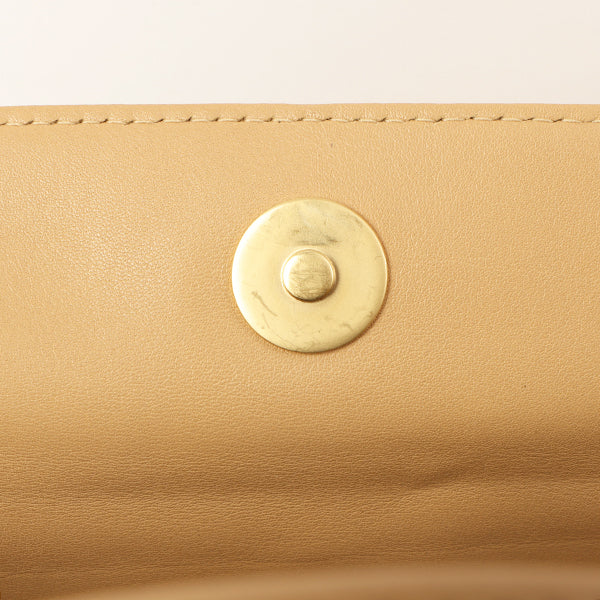 Chanel Around 2004 Made Big Cc Mark Stitch Handbag Beige