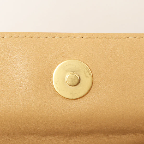 Chanel Around 2004 Made Big Cc Mark Stitch Handbag Beige