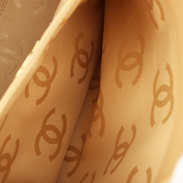 Chanel Around 2004 Made Big Cc Mark Stitch Handbag Beige