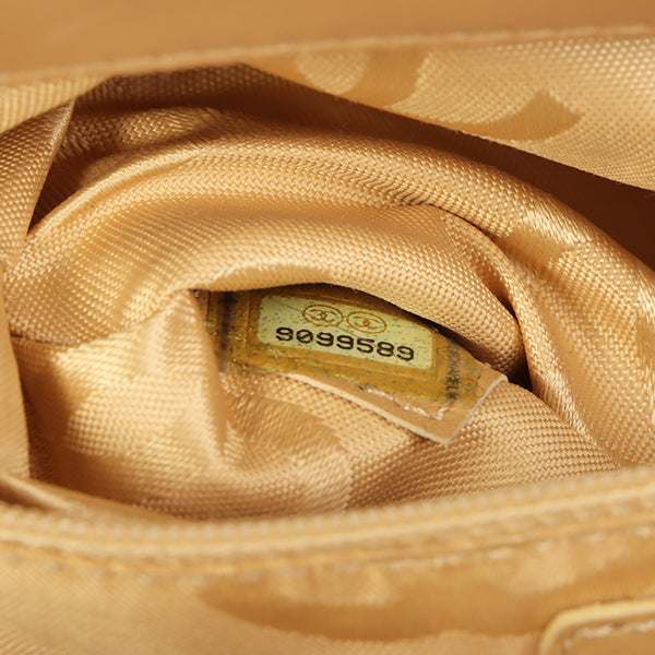 Chanel Around 2004 Made Big Cc Mark Stitch Handbag Beige
