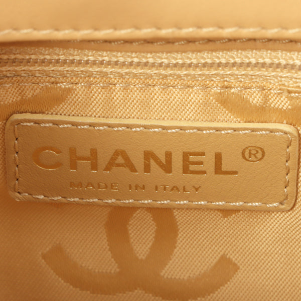 Chanel Around 2004 Made Big Cc Mark Stitch Handbag Beige