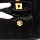 CHANEL Around 1995 Made Double Turn-Lock Velour Backpack Mini Black