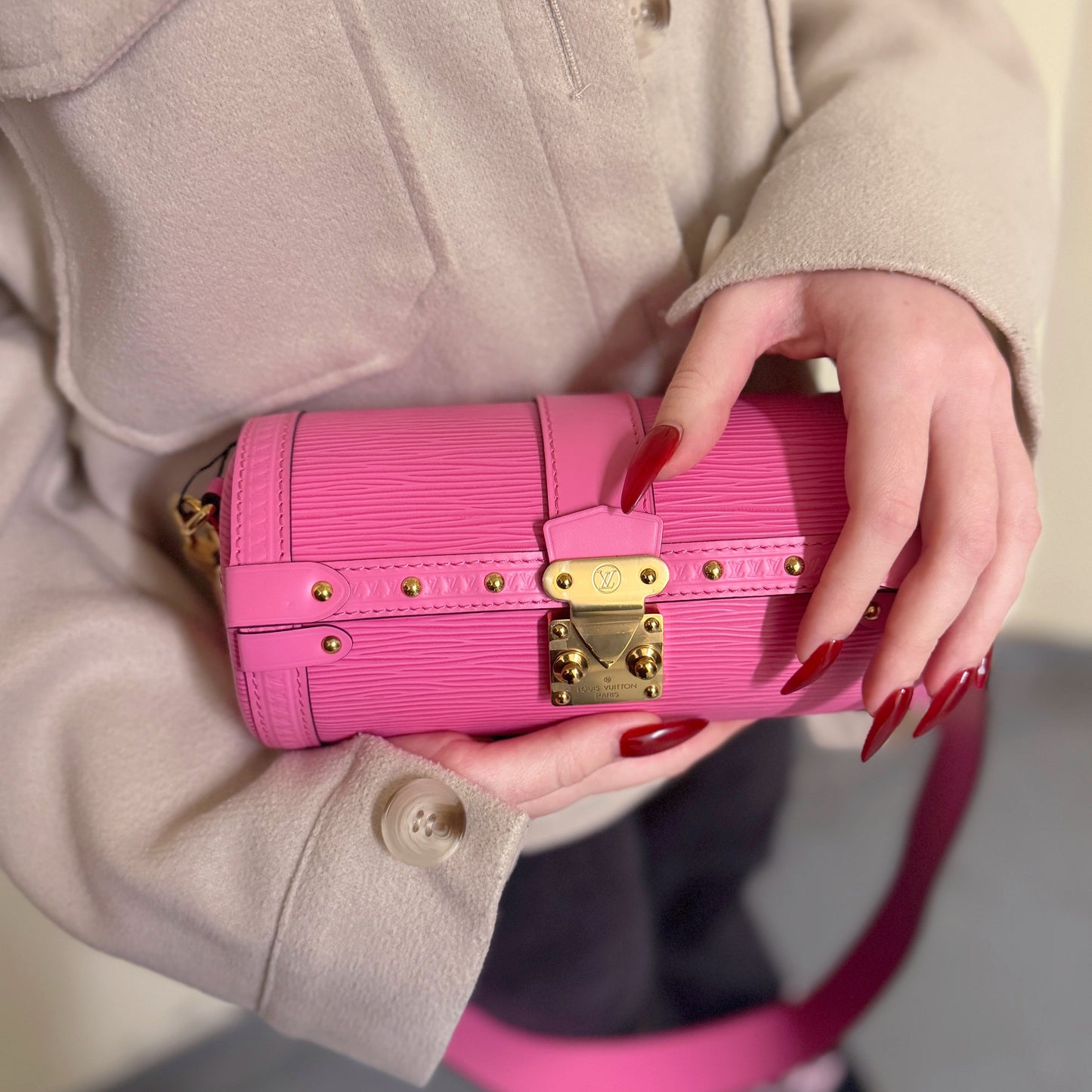 Louis Vuitton Pink EPI Papillon Trunk