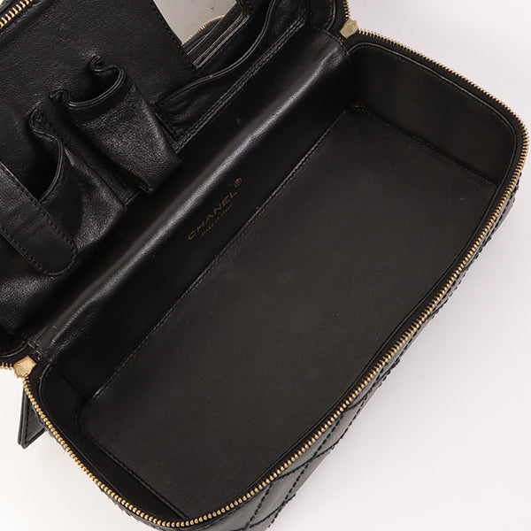 Chanel Around 2001 Made Wild Stitch Turn-Lock Vanity Chain Top Handle Bag Black