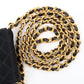 Chanel Around 1990 Made Silk Satin Cc Mark Plate Micro Chain Bag Black